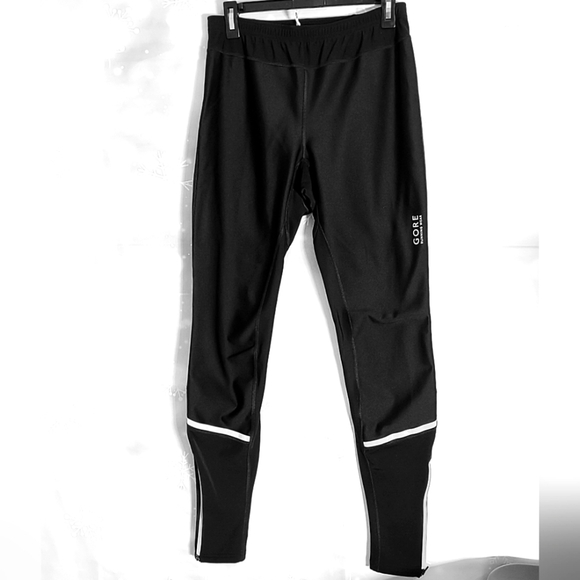 GORE WIND STOPPER RUNNING LEGGINGS ELASTIC WAIST ANKLE ZIP WOMEN'S SIZE L - Picture 1 of 10